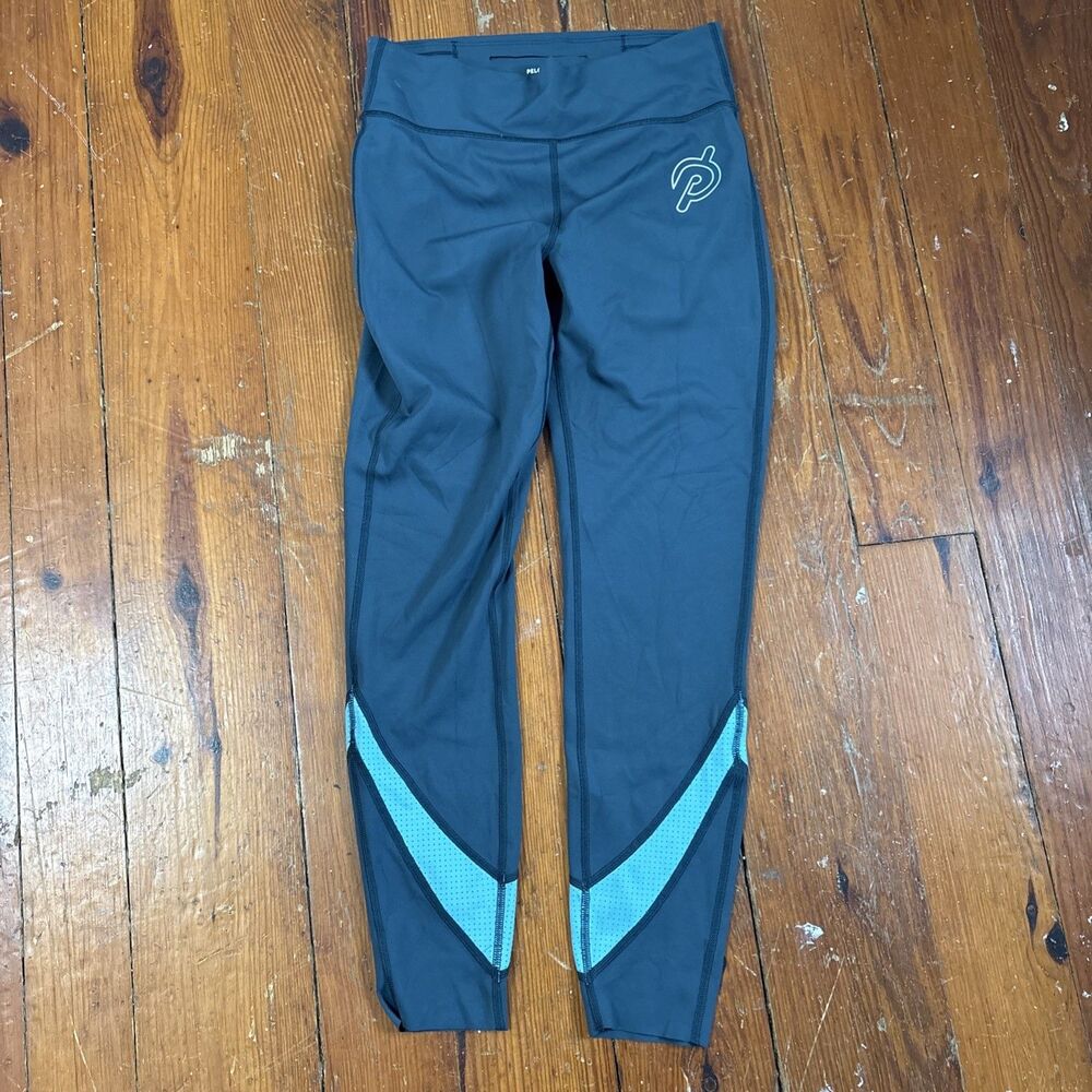 Peloton Move Mission Mid-Rise Laser Cut Leggings Women's Size Medium‎ Blue
